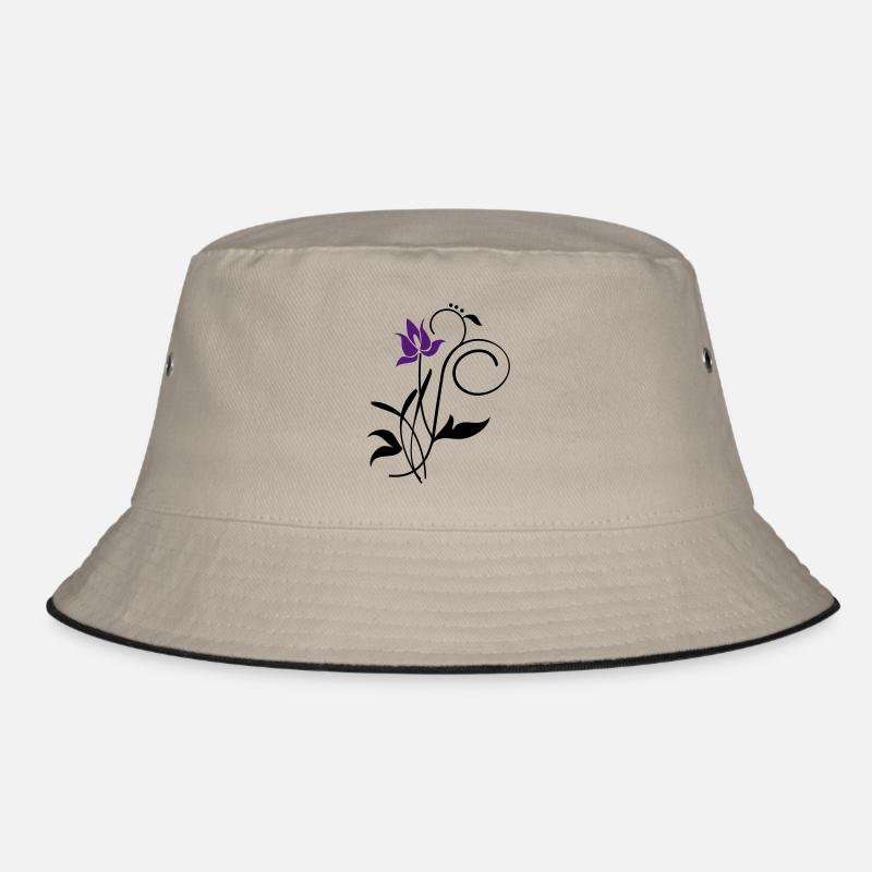 Orchidee / orchid (2c) - Bucket Hat - khaki/black