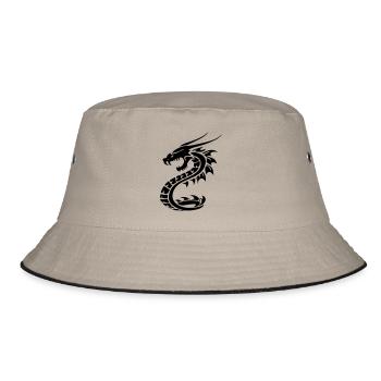 Drache Dragon 2 - Bucket Hat - Khaki/Schwarz - Vorne