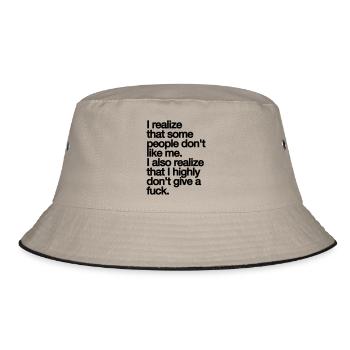 MANCHE MENSCHEN MÖGEN MICH NICHT. SCHEISS DRAUF. - Bucket Hat - Khaki/Schwarz - Vorne
