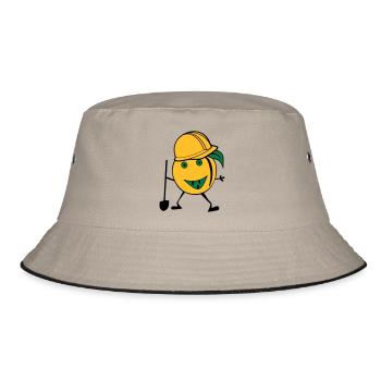 Orangen Bauarbeiter - Bucket Hat - Khaki/Schwarz - Vorne
