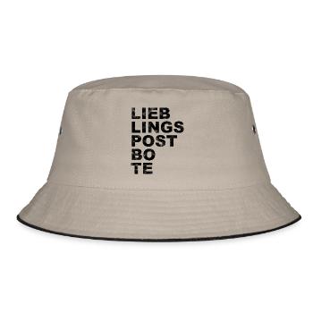 Postbote Briefträger - Lieblingspostbote - Bucket Hat - Khaki/Schwarz - Vorne