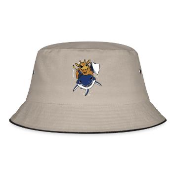 Giraffe Hai Kinder lustig Pirat Geschenk Weihnacht - Bucket Hat - Khaki/Schwarz - Vorne