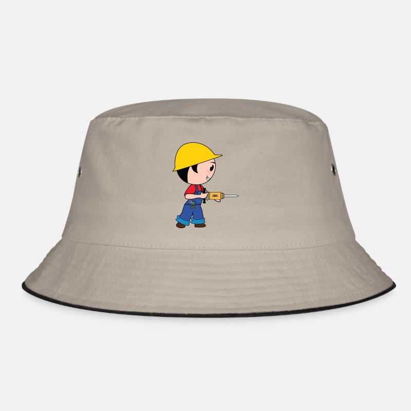 construction worker bauarbeiter strassenbau tierfb Bucket Hat
