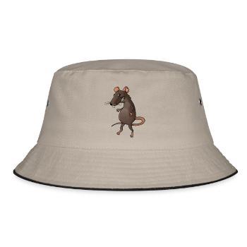 rat rat cheese kaese animal animals - Bucket Hat - khaki/black - Front