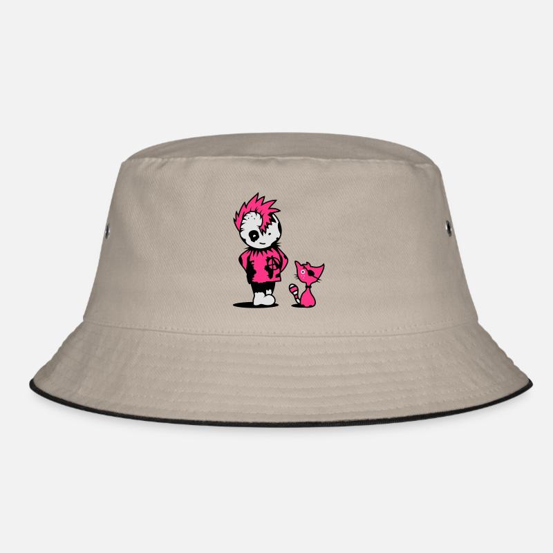 Ein kleiner Punk mit einer kleinen Katze Bucket Hat