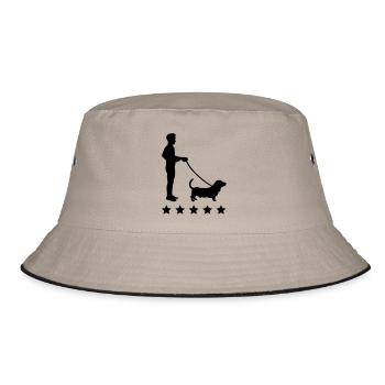 gassi_gehen_sterne_c1 - Bucket Hat - khaki/black - Front