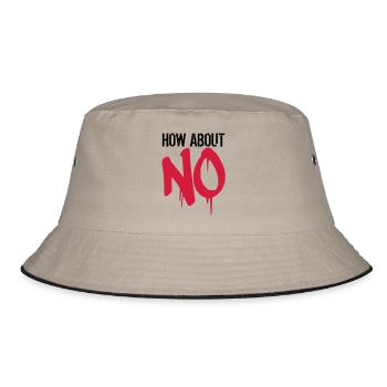 stamp graffiti cool how about no saying funny w - Bucket Hat - khaki/black - Front