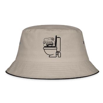 toilet toilet shit shit wc dangerous baz - Bucket Hat - khaki/black - Front
