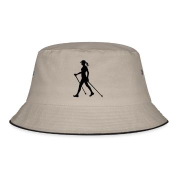 Nordic Walking Woman - colour switch - Bucket Hat - Khaki/Schwarz - Vorne