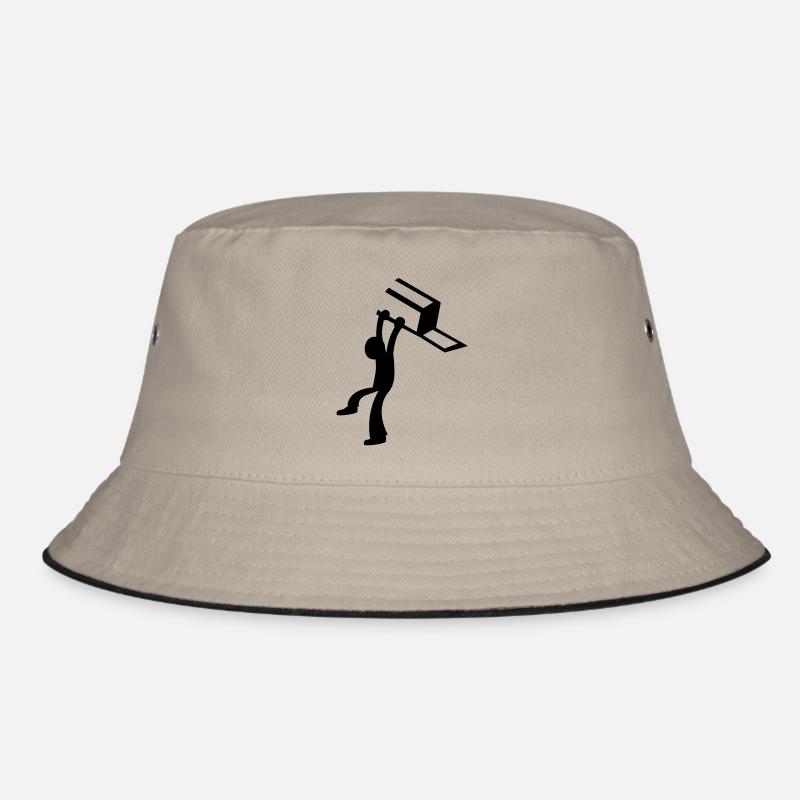 BAR Kampf, Mensch, Mann wirft einen Stuhl - Bucket Hat - Khaki/Schwarz