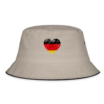 herz Deutschland Deutschland - Bucket Hat - Khaki/Schwarz - Vorne