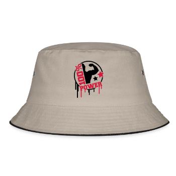 power_100_splat_co2 - Bucket Hat - khaki/black - Front