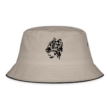 tiger tribal tiger tatoo 4022 - Bucket Hat - khaki/black - Front