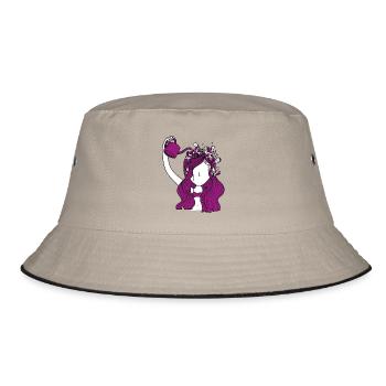 New Age Hippie Bizarre Girl Flowers Hair - Bucket Hat - khaki/black - Front
