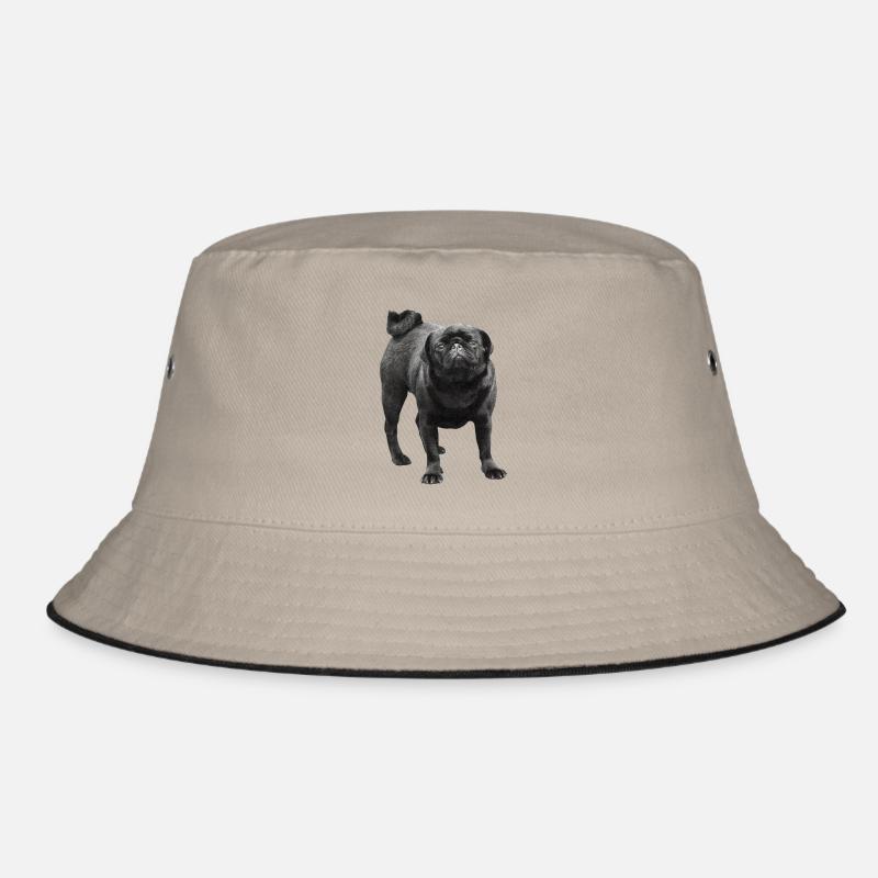 schwarzer Mops Bucket Hat