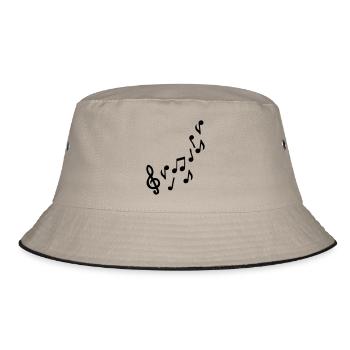 music note - Bucket Hat - khaki/black - Front