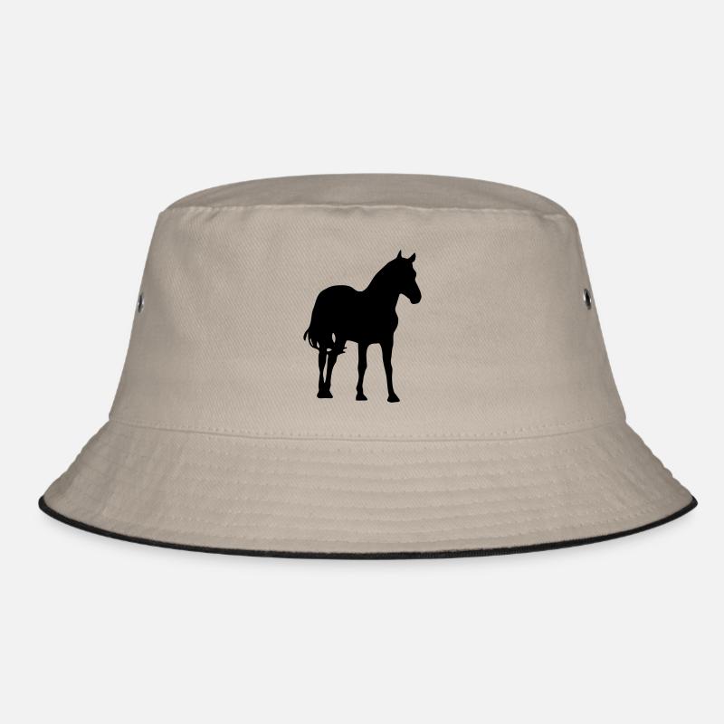 Pferd - Bucket Hat - Khaki/Schwarz