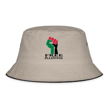 drawing palestinian symbol flag palestine - Bucket Hat - khaki/black - Front
