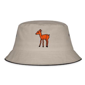Reh scheu - V2 - Bucket Hat - Khaki/Schwarz - Vorne