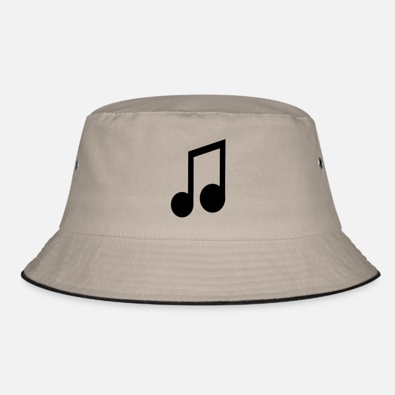 music note in black notes Bucket Hat