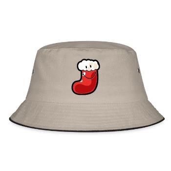 Smiley Christmas Stocking - Bucket Hat - khaki/black - Front