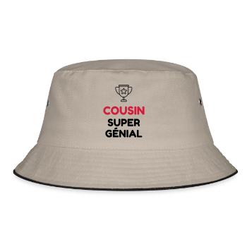Cousin - Cousine - Famille - Bébé - Naissance - Bucket Hat - khaki/black - Front