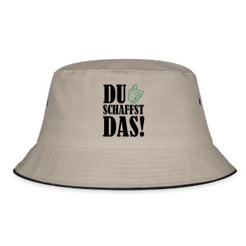 du_schaffst_das_02 - Bucket Hat - Khaki/Schwarz - Vorne