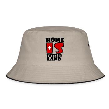Switzerland - Home is Switzerland - Bucket Hat - khaki/black - Front
