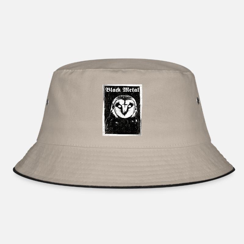 Black Metal Eule - Bucket Hat - Khaki/Schwarz