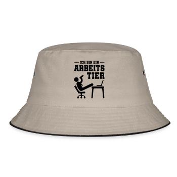 ich bin ein arbeitstier - Bucket Hat - Khaki/Schwarz - Vorne