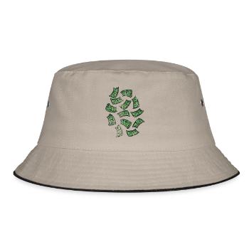 Dollar bill rain - Bucket Hat - khaki/black - Front