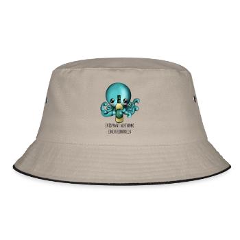 Achtarmig einen Reinorgeln Oktopus - Bucket Hat - Khaki/Schwarz - Vorne