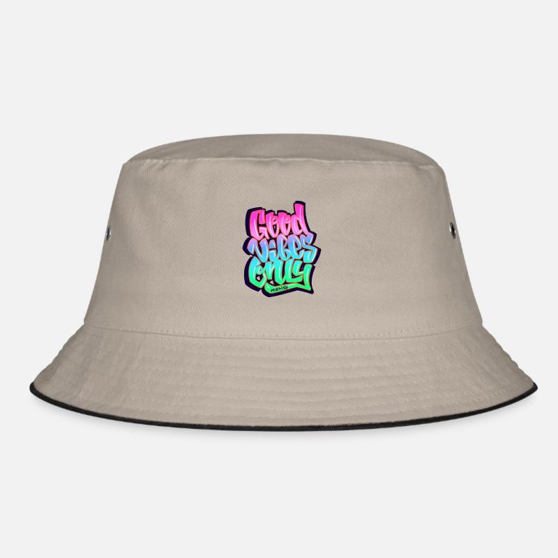Graffiti Good Vibes Only tagging - Bucket Hat - Khaki/Schwarz