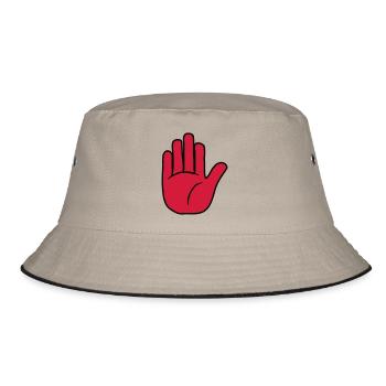 Stop Hand Sign - Bucket Hat - khaki/black - Front