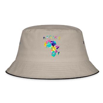 Afrika bunt - Bucket Hat - Khaki/Schwarz - Vorne