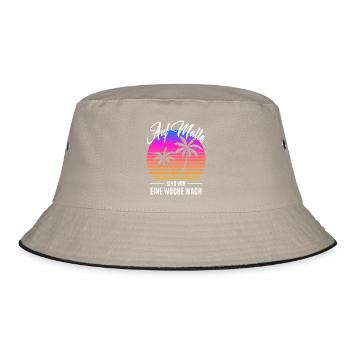 Auf Malle Sind Wir Eine Woche Wach - Saufen - Bucket Hat - Khaki/Schwarz - Vorne