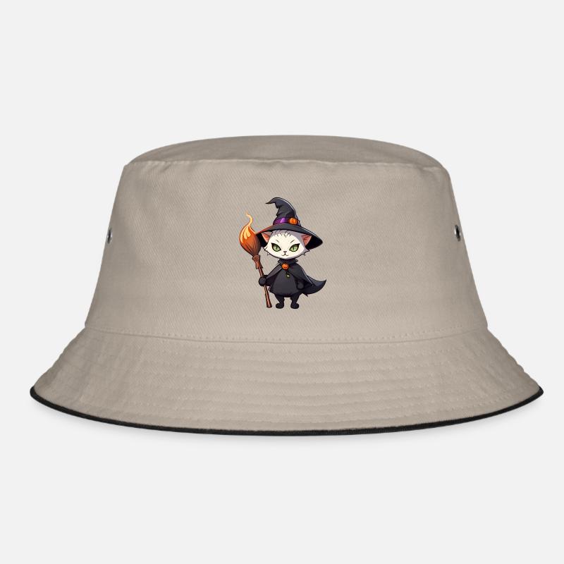 Mignon chat d’Halloween avec chapeau de sorcière. Bob