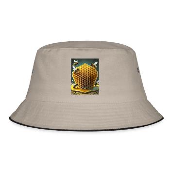 I’m a Beekeeper cool proud logo design - Bucket Hat - khaki/black - Front