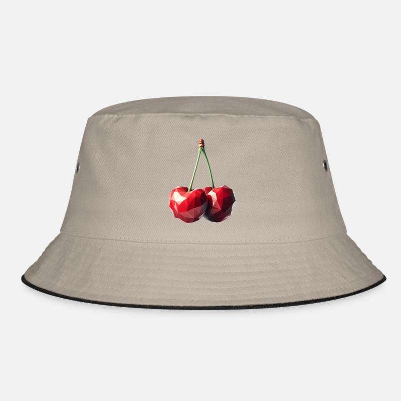 Kirschen im Polygon-Stil Bucket Hat