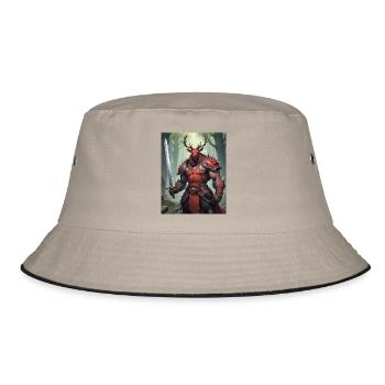 A monstrous behemoth beast a red deer as fantasy - Bucket Hat - khaki/black - Front