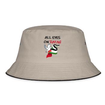 All Eyes on Rafah Friedenstaube - Bucket Hat - Khaki/Schwarz - Vorne