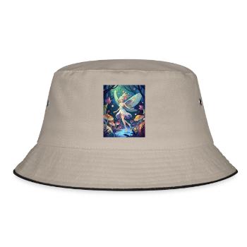 Magical guardian fairy in the magical forest - Bucket Hat - khaki/black - Front