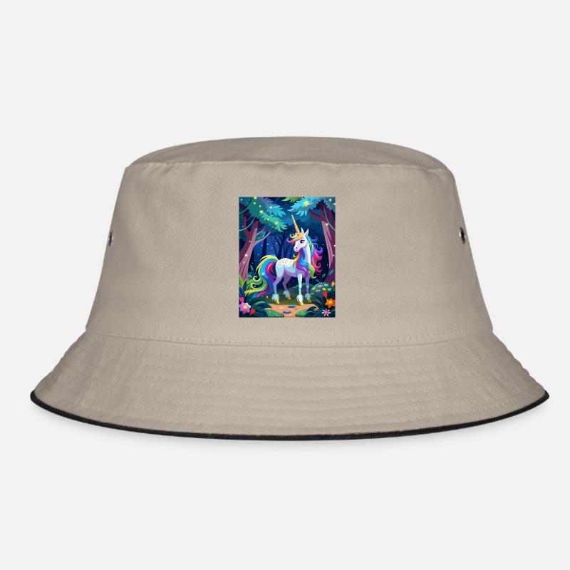 Magical unicorn in the forest Bucket Hat