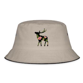 Hirsch - Bucket Hat - Khaki/Schwarz - Vorne