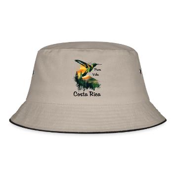 Kolibri Vogel Natur Tier Wildnis Nektar Costa Rica - Bucket Hat - Khaki/Schwarz - Vorne