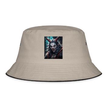 Krampus Monster dunkel Horror gruselig Halloween gruselig - Bucket Hat - Khaki/Schwarz - Vorne