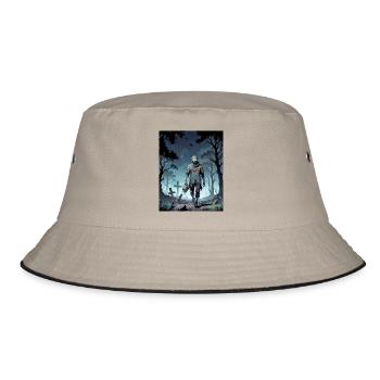 Zombie Monster dunkel Horror gruselig Halloween gruselig - Bucket Hat - Khaki/Schwarz - Vorne