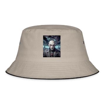 Vampir Nosferatu Monster düster Horror gruselig - Bucket Hat - Khaki/Schwarz - Vorne