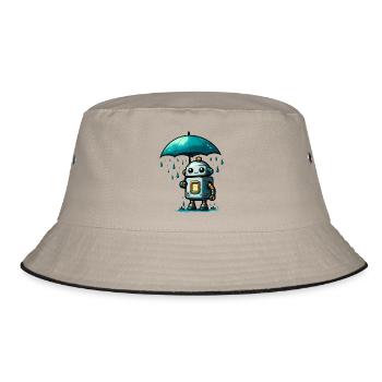 Robot in the rain - Bucket Hat - khaki/black - Front