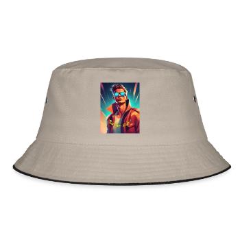Typ - Bucket Hat - Khaki/Schwarz - Vorne
